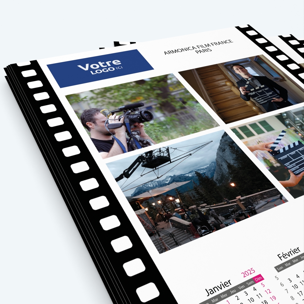 Calendrier photo une page XL - Nombre de photos, logos et texte illimité