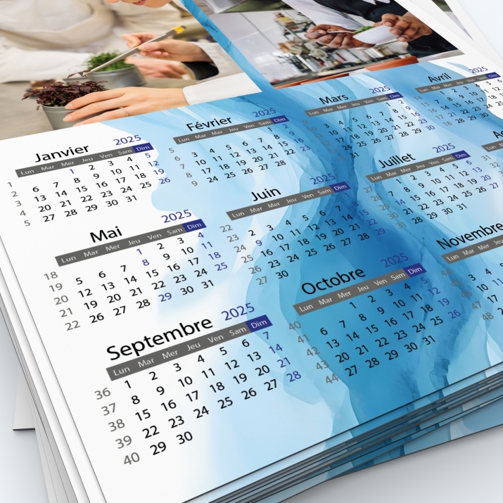 Calendrier Magnet (Aimanté) - Grille calendaire personnalisable