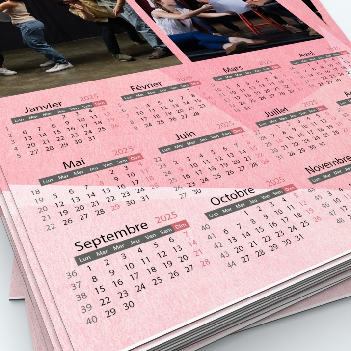 Calendrier Magnet (Aimanté) - Grille calendaire personnalisable