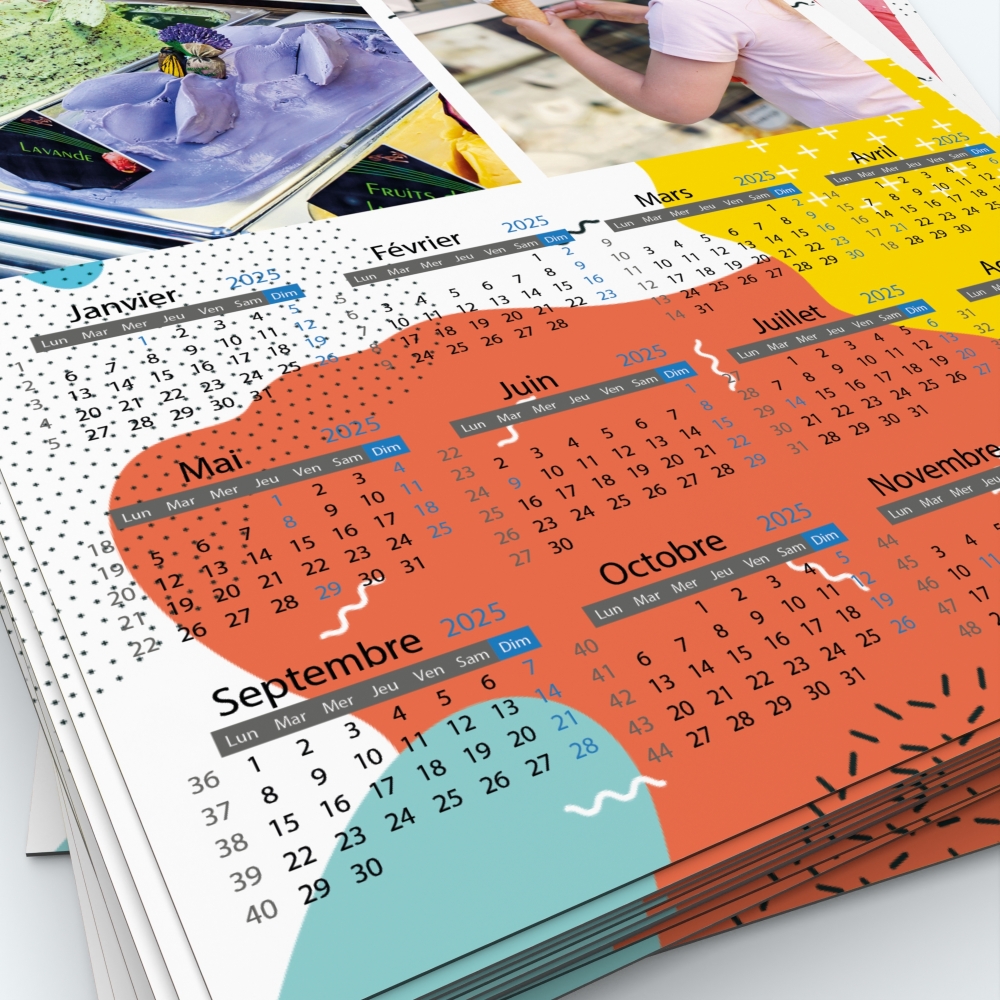 Calendrier Magnet (Aimanté) - Grille calendaire personnalisable