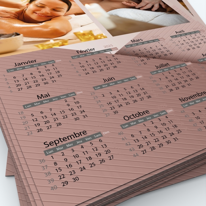 Calendrier Magnet (Aimanté) - Grille calendaire personnalisable