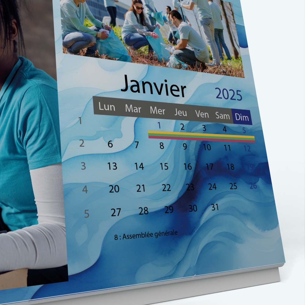 Calendrier de bureau PANO - Grille calendaire personnalisable