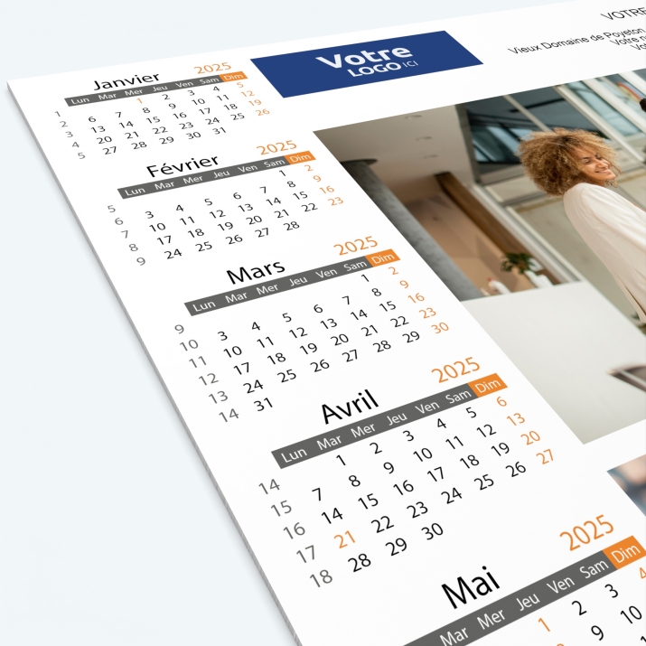 Calendrier sous main - Grille calendaire personnalisable