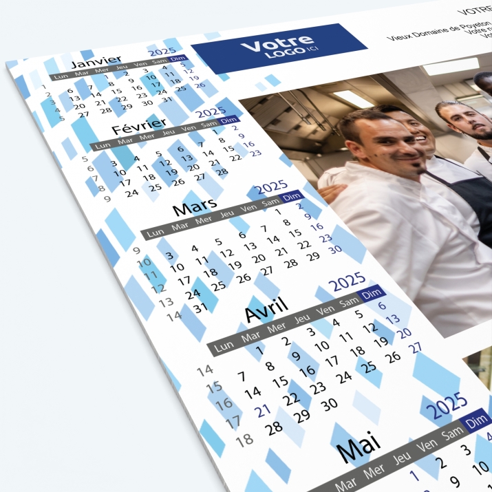 Calendrier sous main - Grille calendaire personnalisable