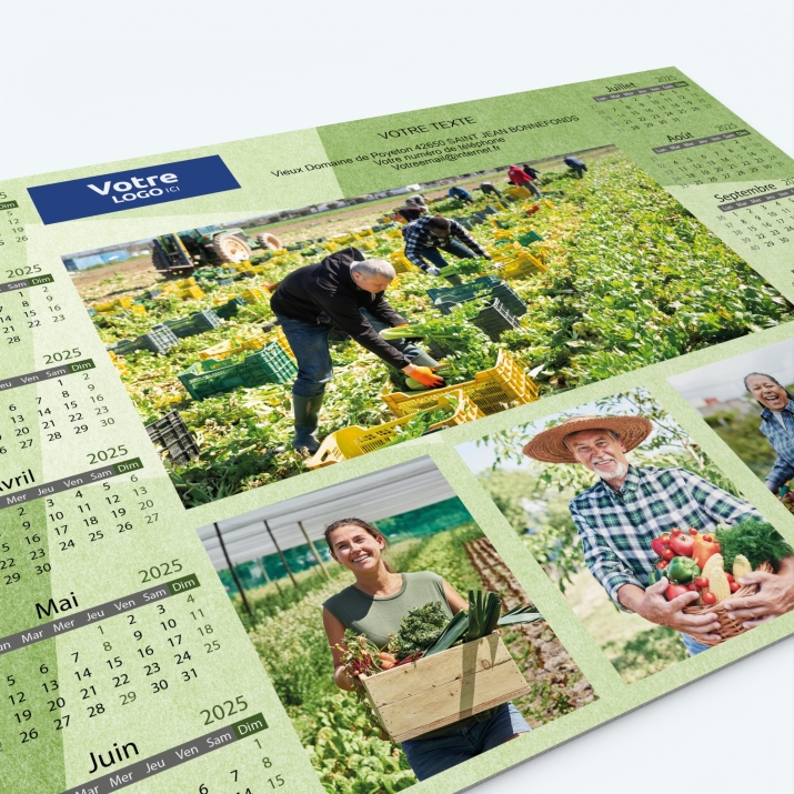 Calendrier sous main - Grille calendaire personnalisable