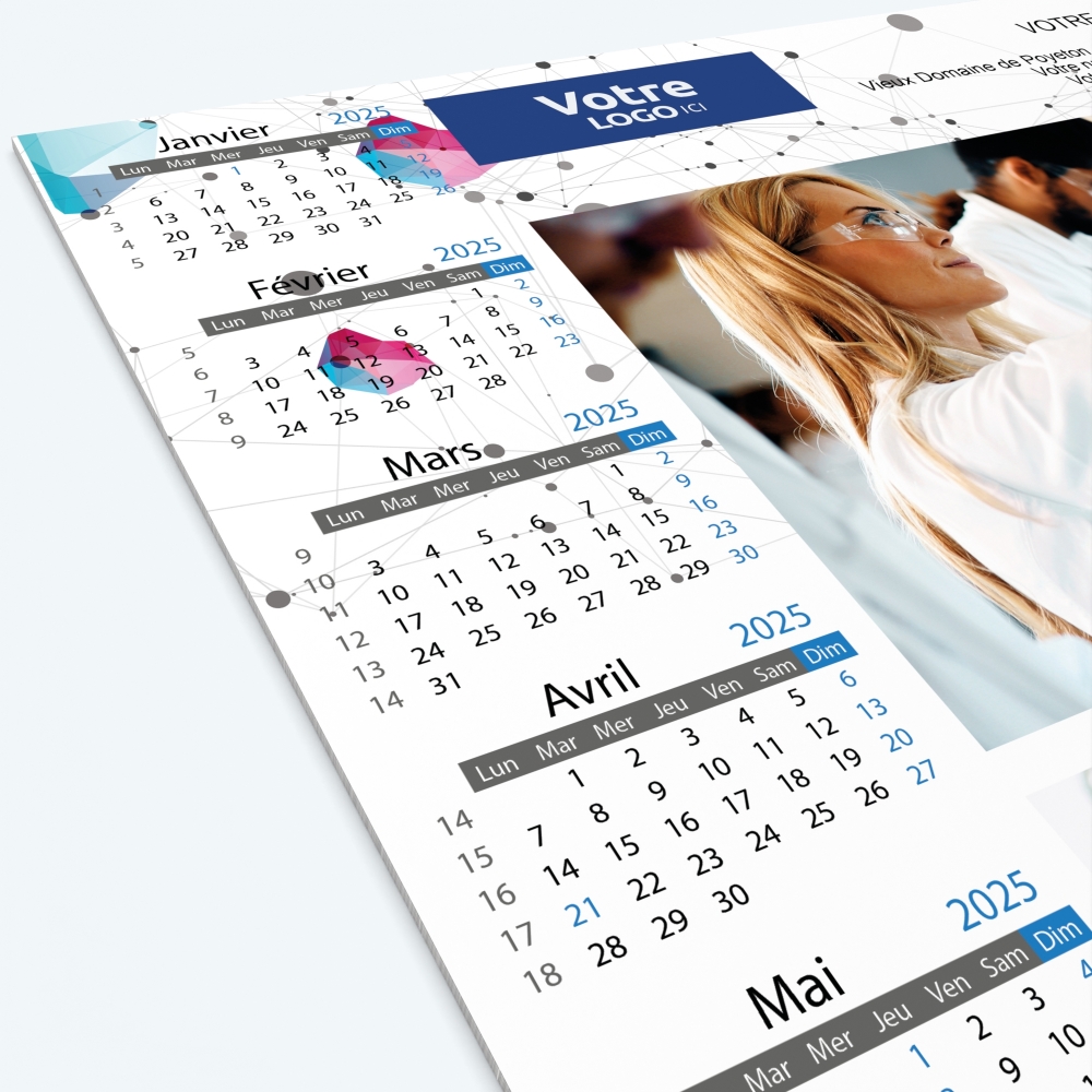 Calendrier sous main - Grille calendaire personnalisable