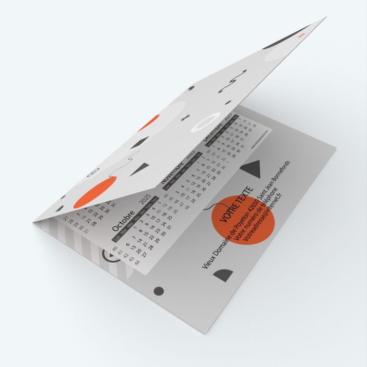 Carte calendrier photo - Avant et dos entièrement personnalisables