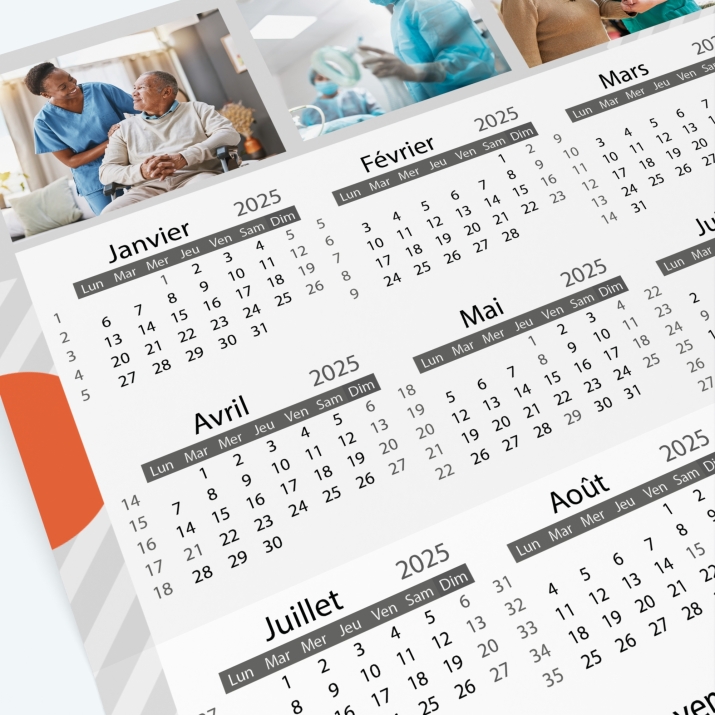 Carte calendrier photo - Grille calendaire 100% personnalisable