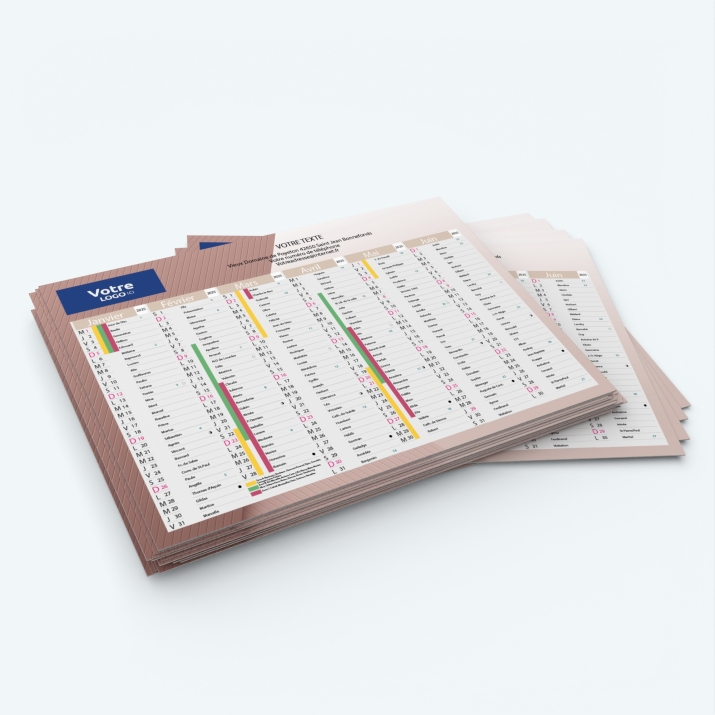 Calendrier de poche CLASSIC - Minimum de commande : 25 exemplaires