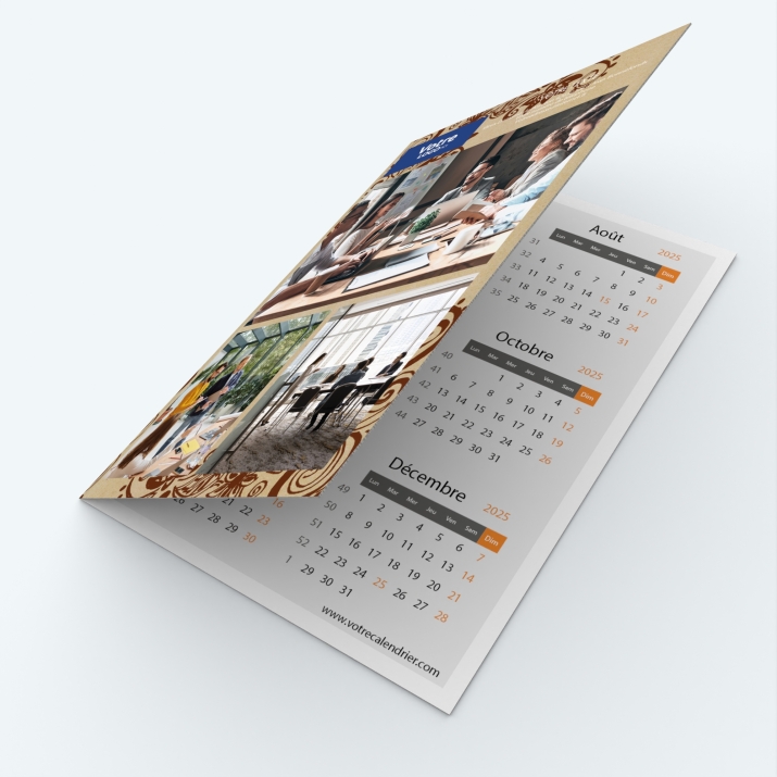 Calendrier de poche DOUBLE - Avant et dos entièrement personnalisables
