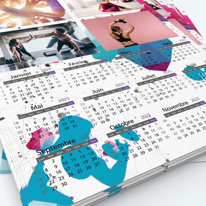 Calendrier photo une page - Grille calendaire personnalisable