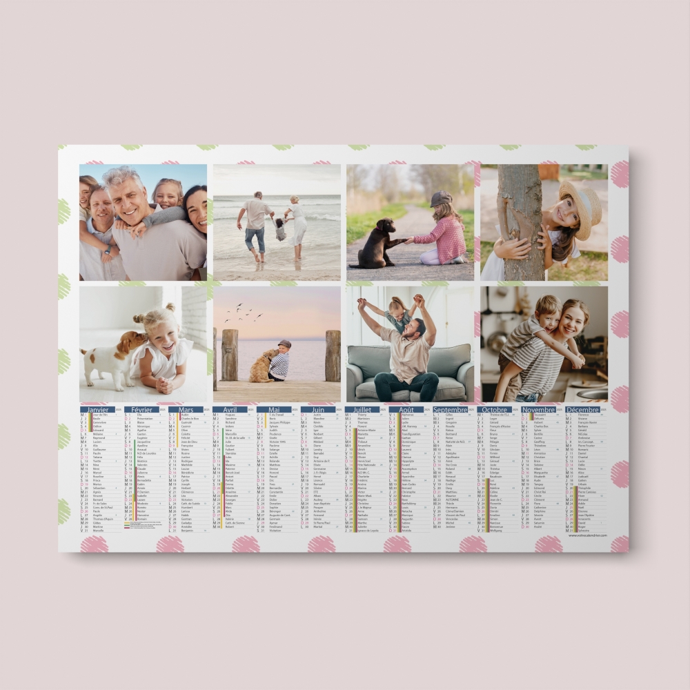 Calendrier photo tableau