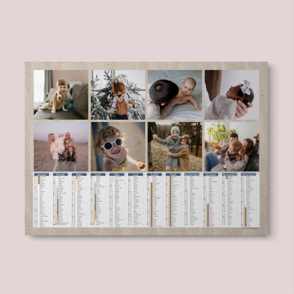 Calendrier photo tableau