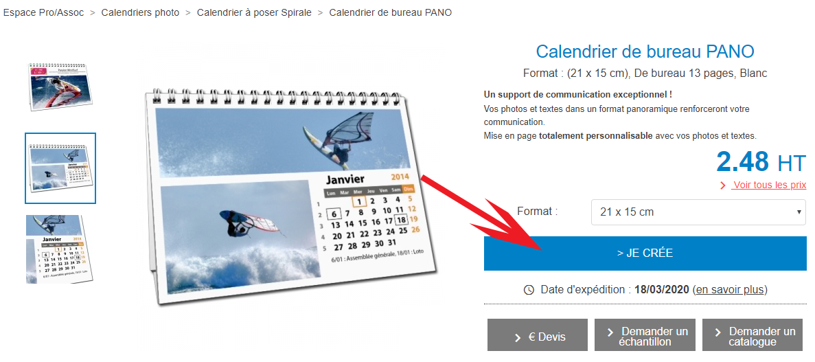 Créer mon calendrier photo (Association, Club de sport, Entreprise)