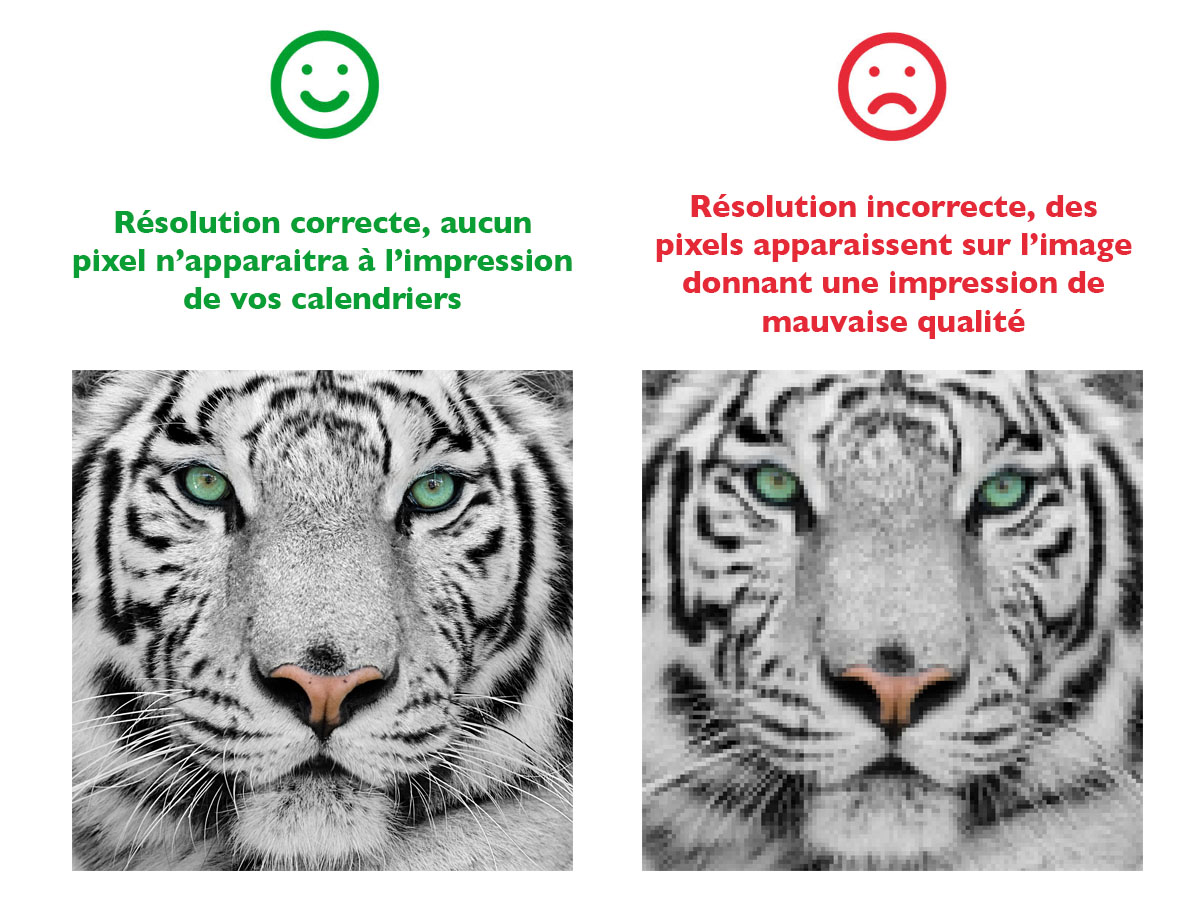 Impression calendriers : résolution des photos